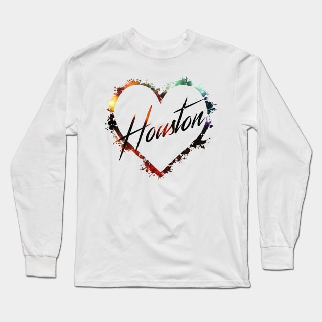 I Love Houston Long Sleeve T-Shirt by StupidHead
